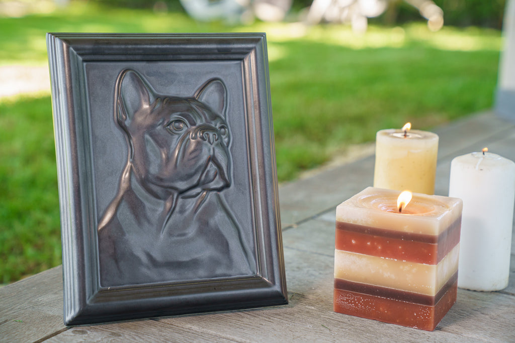 French Bulldog Urna per Animali - Grigio Opaco | Ceramica | Artigianale