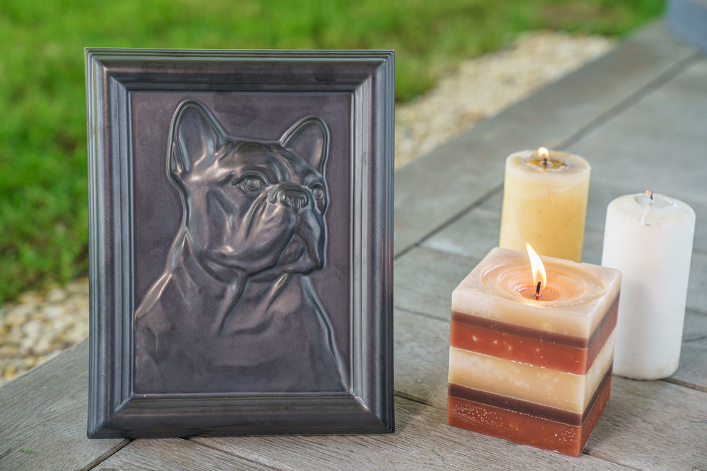 French Bulldog Urna per Animali - Grigio Opaco | Ceramica | Artigianale