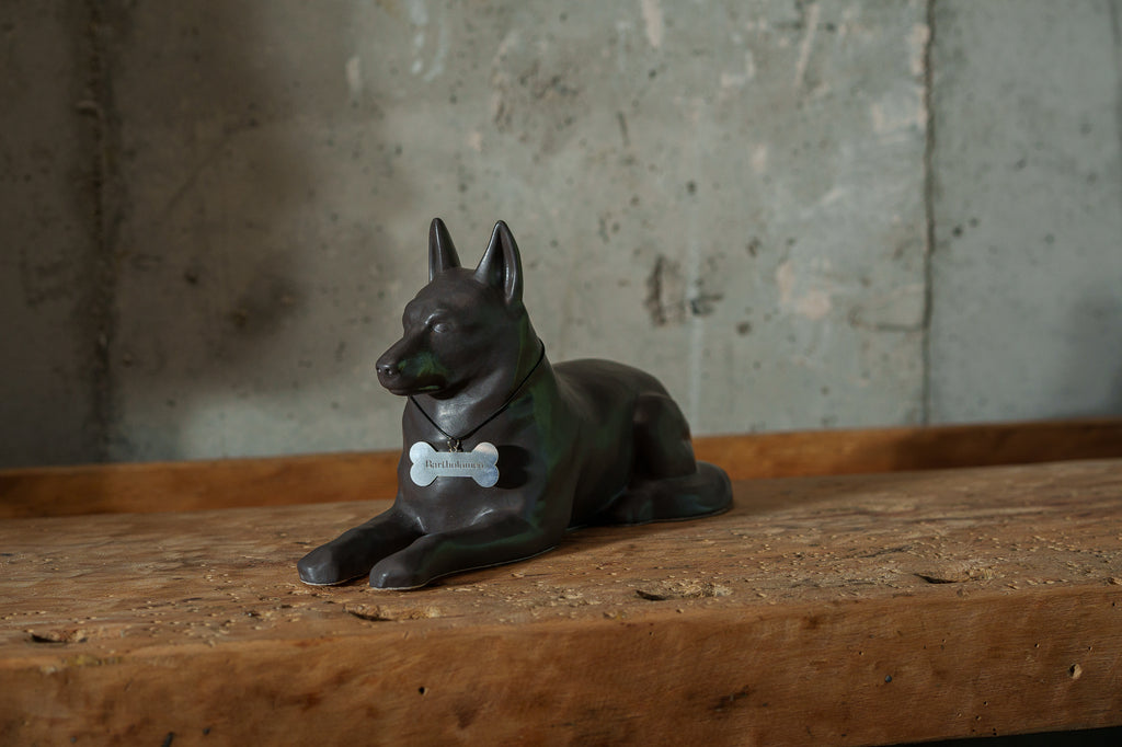 Urna per animali domestici Pastore Tedesco - Grigio opaco | Urna in ceramica