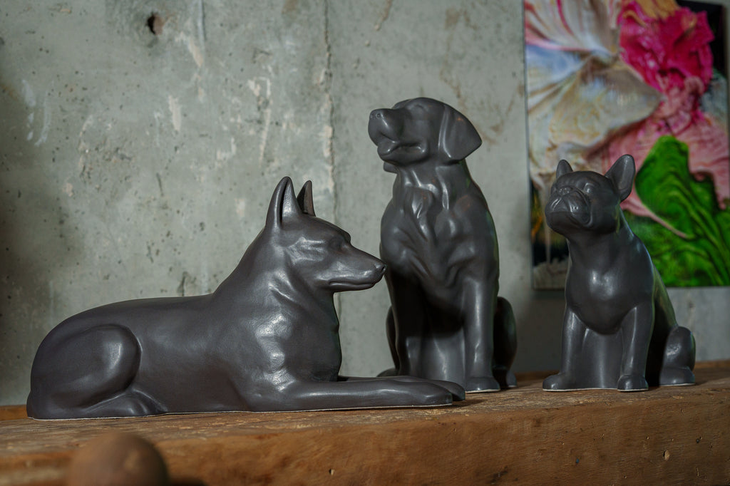 Urna per animali domestici Pastore Tedesco - Lampada nero | Urna in ceramica
