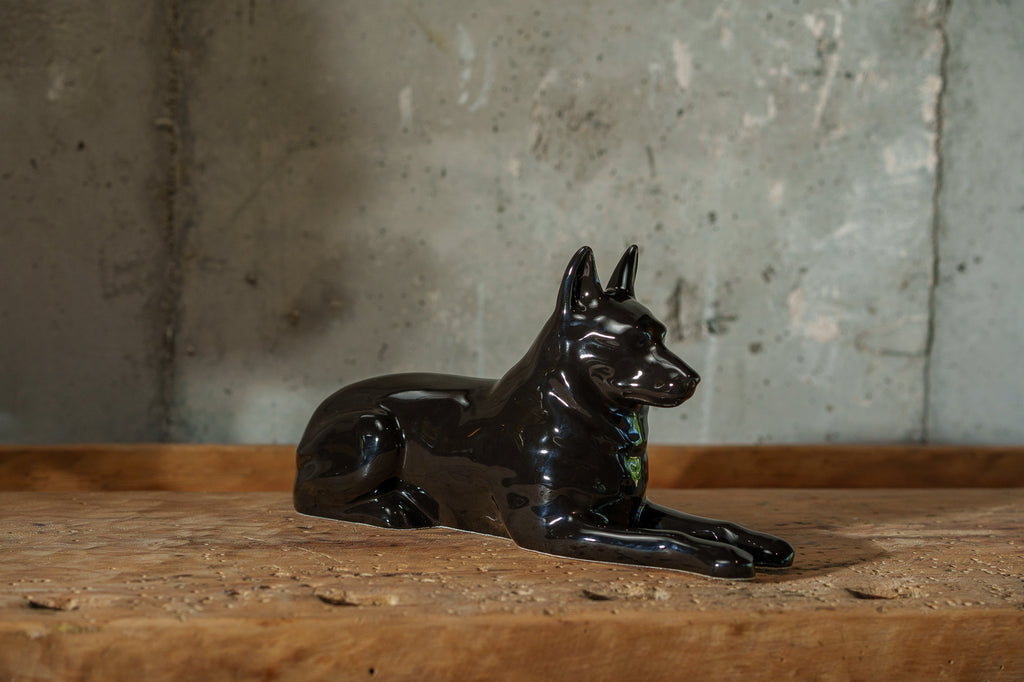 Urna per animali domestici Pastore Tedesco - Lampada nero | Urna in ceramica