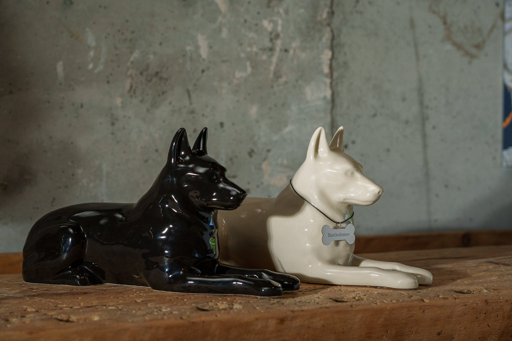 Urna per animali domestici Pastore Tedesco - Lampada nero | Urna in ceramica