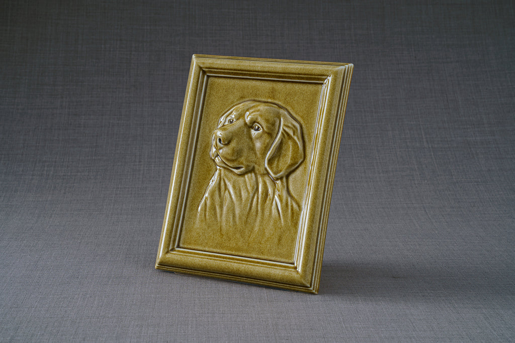 Labrador Urna per Ceneri Animali - Giallo Ambra | Ceramica | Artigianale