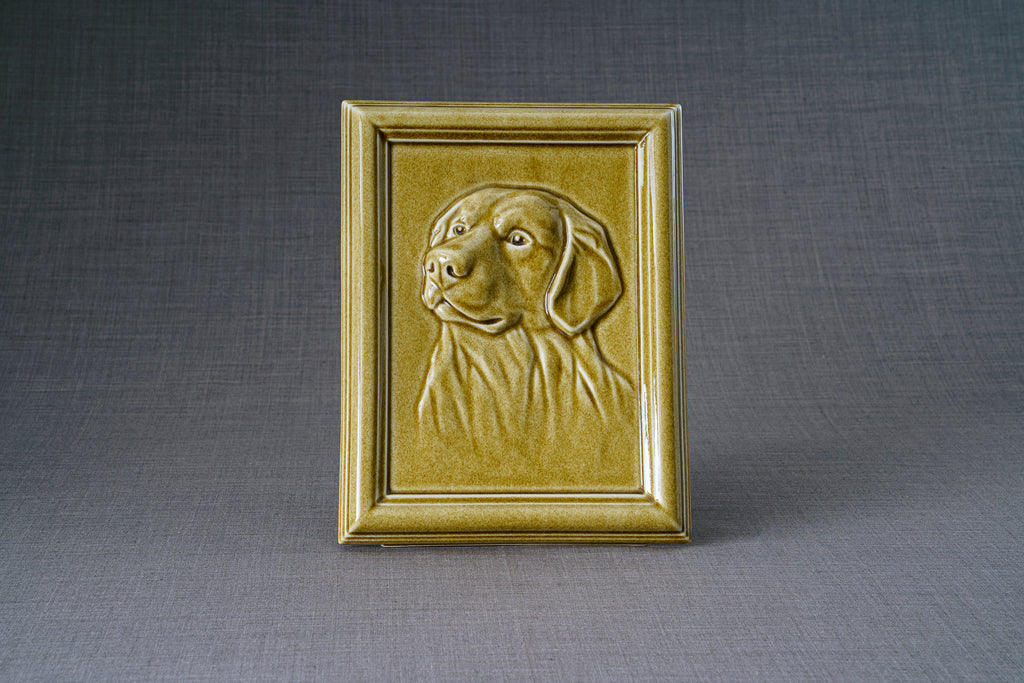 Labrador Urna per Ceneri Animali - Giallo Ambra | Ceramica | Artigianale