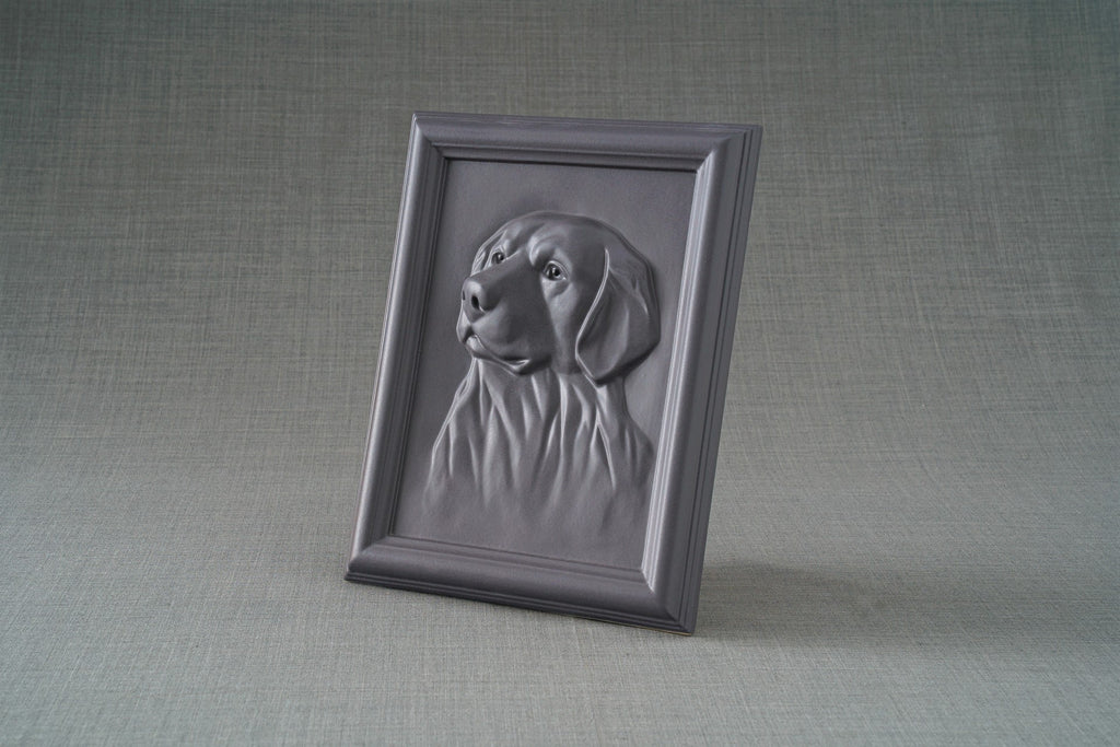 Labrador Urna per Ceneri Animali - Grigio Opaco | Ceramica | Artigianale