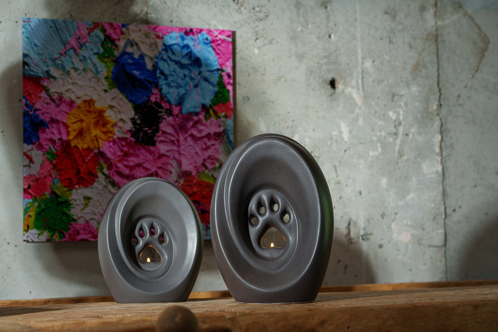 Paw Urna per Cani di grande taglia - Grigio opaco | Ceramica | Artigianale