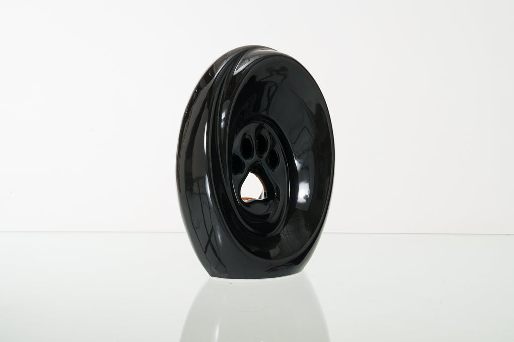 Paw Urna per Cani di grande taglia - Lampada nera | Ceramica | Artigianale