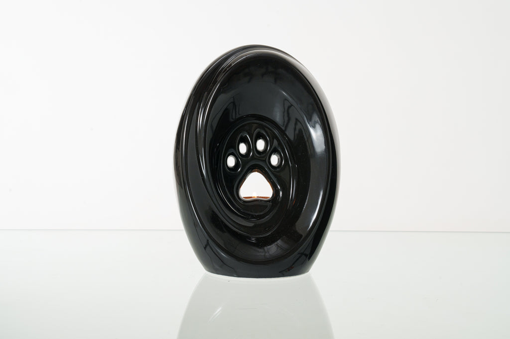 Paw Urna per Cani di grande taglia - Lampada nera | Ceramica | Artigianale