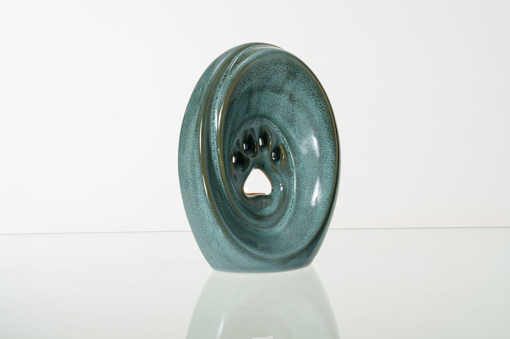 Paw Urna per Cani di grande taglia - Verde Olio Melange | Ceramica | Artigianale