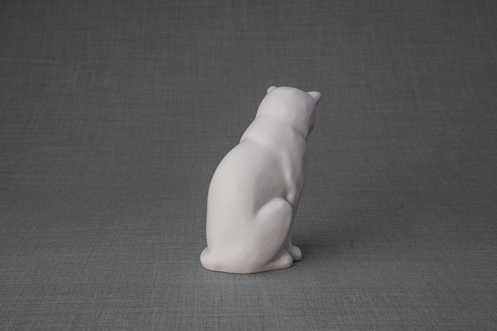 Mini Urna per Ceneri Animali Neko - Bianco Opaco | Ceramica | Artigianale