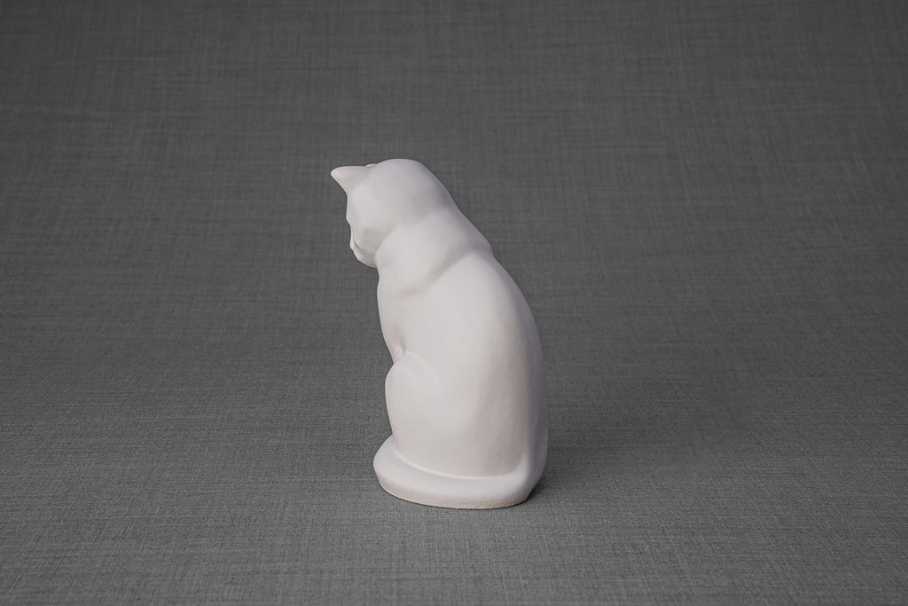 Mini Urna per Ceneri Animali Neko - Bianco Opaco | Ceramica | Artigianale