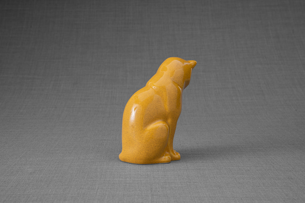 Mini Urna per Ceneri Animali Neko - Giallo Ambra | Ceramica | Artigianale