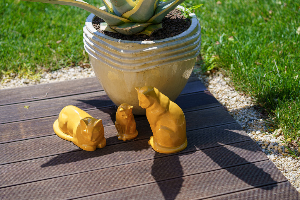 Mini Urna per Ceneri Animali Neko - Giallo Ambra | Ceramica | Artigianale