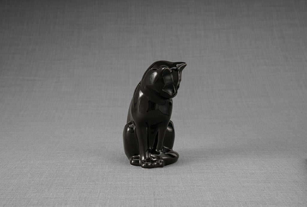 Mini Urna per Ceneri Animali Neko - Nero Lamp | Ceramica | Artigianale