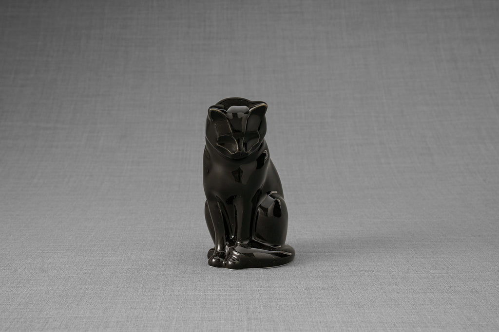 Mini Urna per Ceneri Animali Neko - Nero Lamp | Ceramica | Artigianale