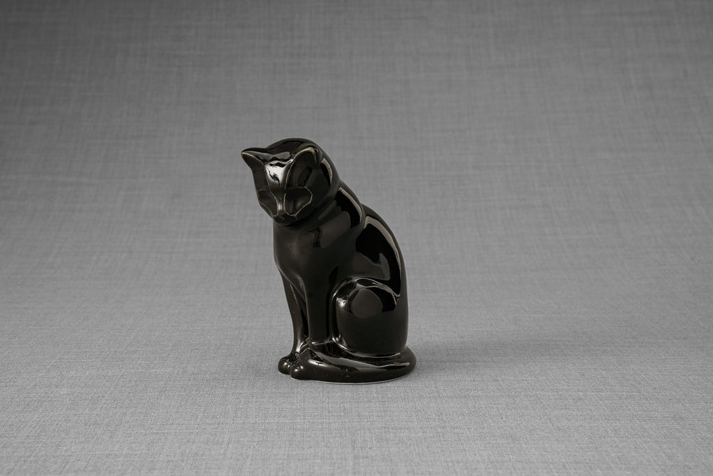 Mini Urna per Ceneri Animali Neko - Nero Lamp | Ceramica | Artigianale