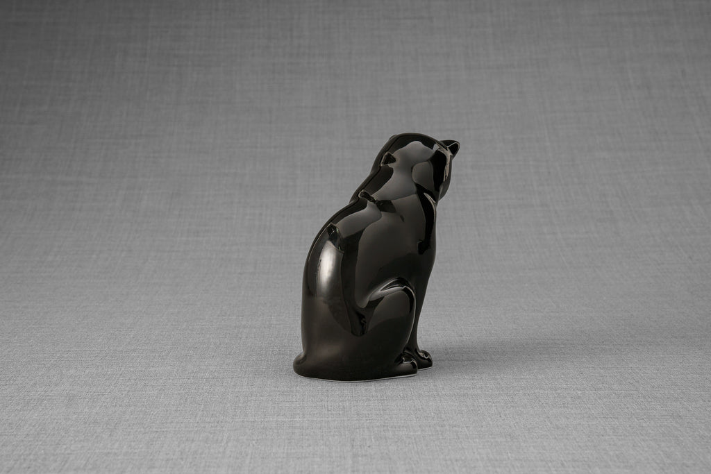 Mini Urna per Ceneri Animali Neko - Nero Lamp | Ceramica | Artigianale