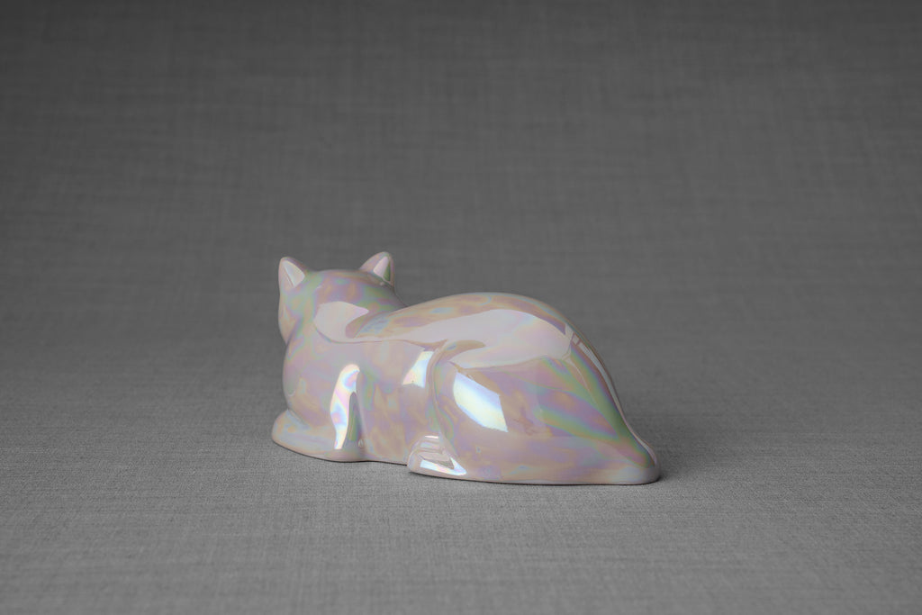 Mini Urna per Gatti - Bianco Perla | Ceramica | Artigianale