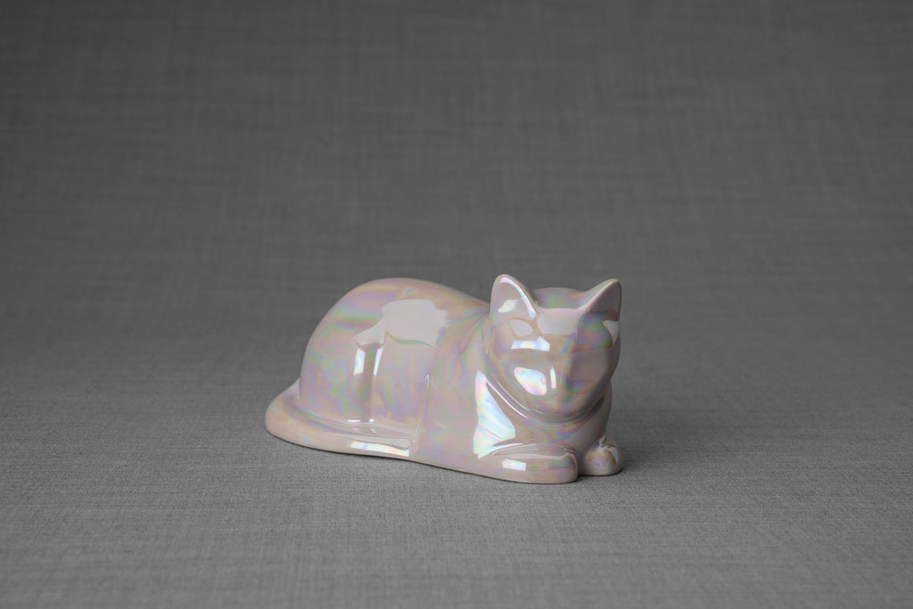 Mini Urna per Gatti - Bianco Perla | Ceramica | Artigianale