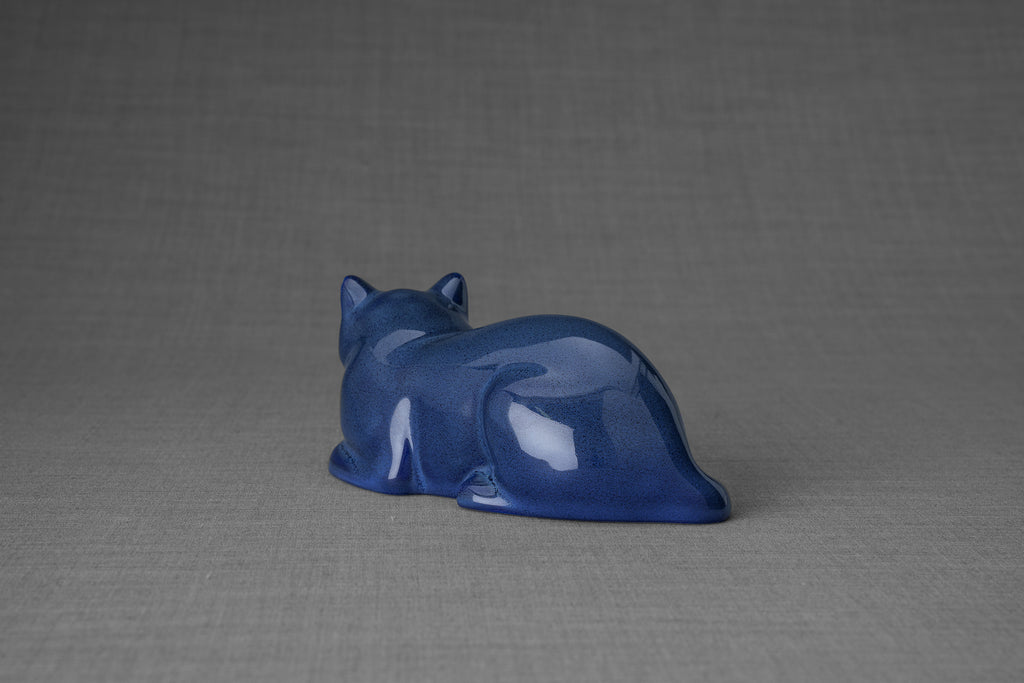 Mini Urna per Gatti - Blu Melange | Ceramica | Artigianale