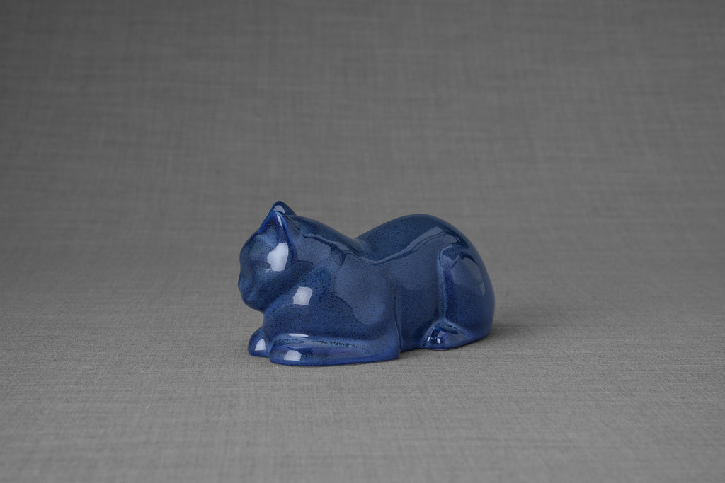 Mini Urna per Gatti - Blu Melange | Ceramica | Artigianale