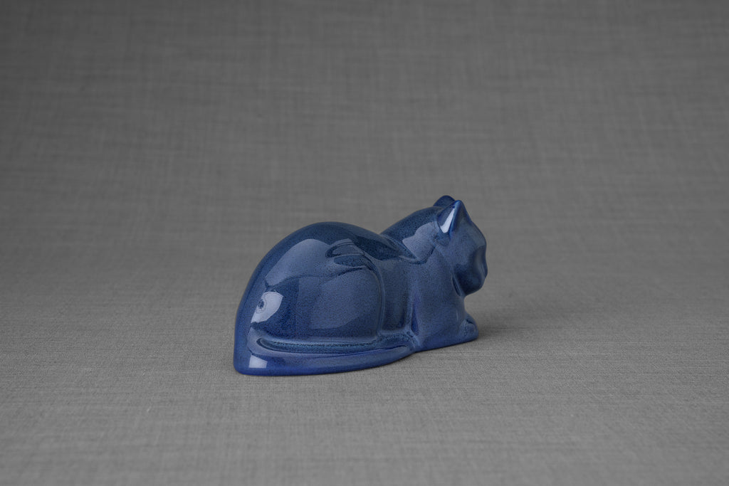 Mini Urna per Gatti - Blu Melange | Ceramica | Artigianale