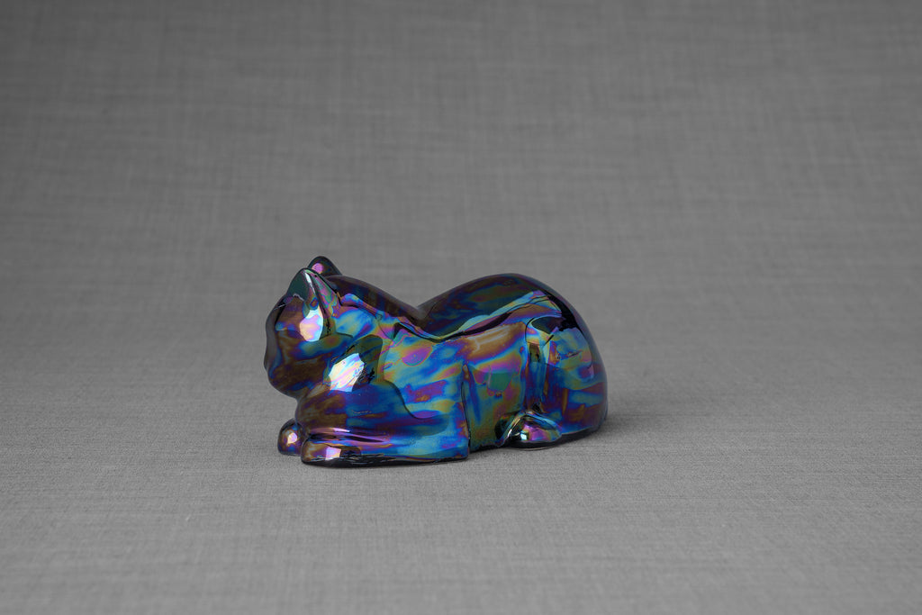 Mini Urna per Gatti - Nero Arcobaleno | Ceramica | Artigianale