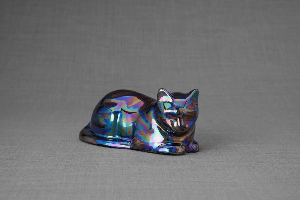 Mini Urna per Gatti - Nero Arcobaleno | Ceramica | Artigianale