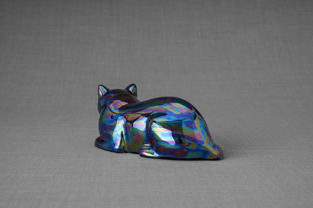 Mini Urna per Gatti - Nero Arcobaleno | Ceramica | Artigianale