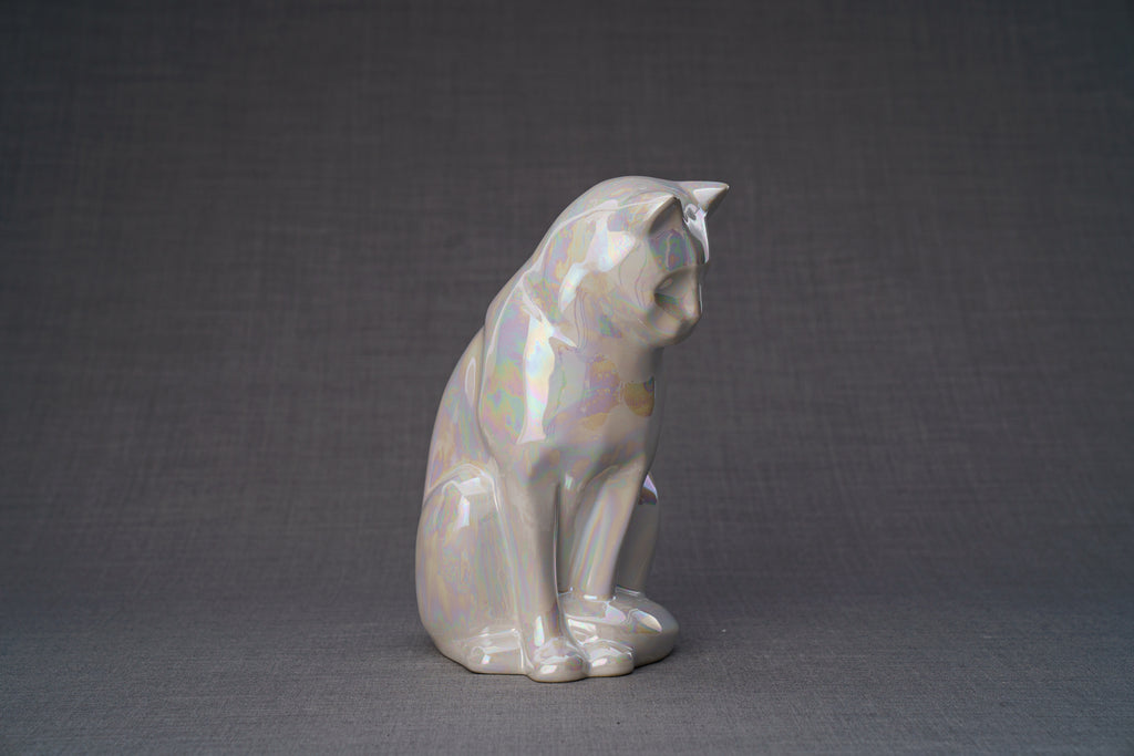 Neko Urna per Ceneri Animali - Bianco Perla | Ceramica | Artigianale