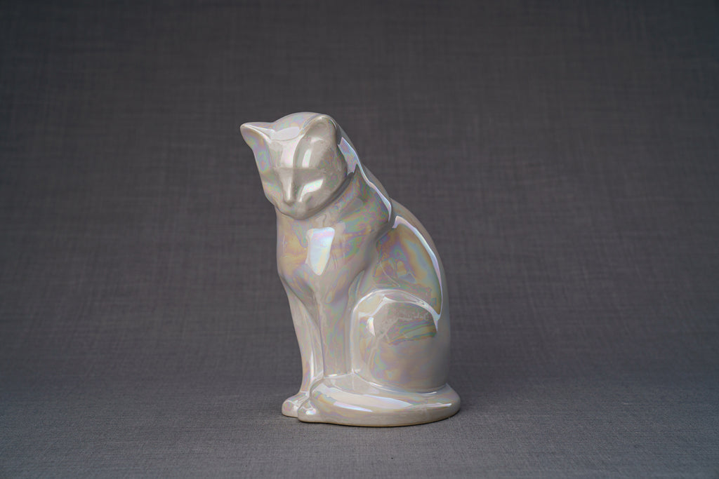 Neko Urna per Ceneri Animali - Bianco Perla | Ceramica | Artigianale