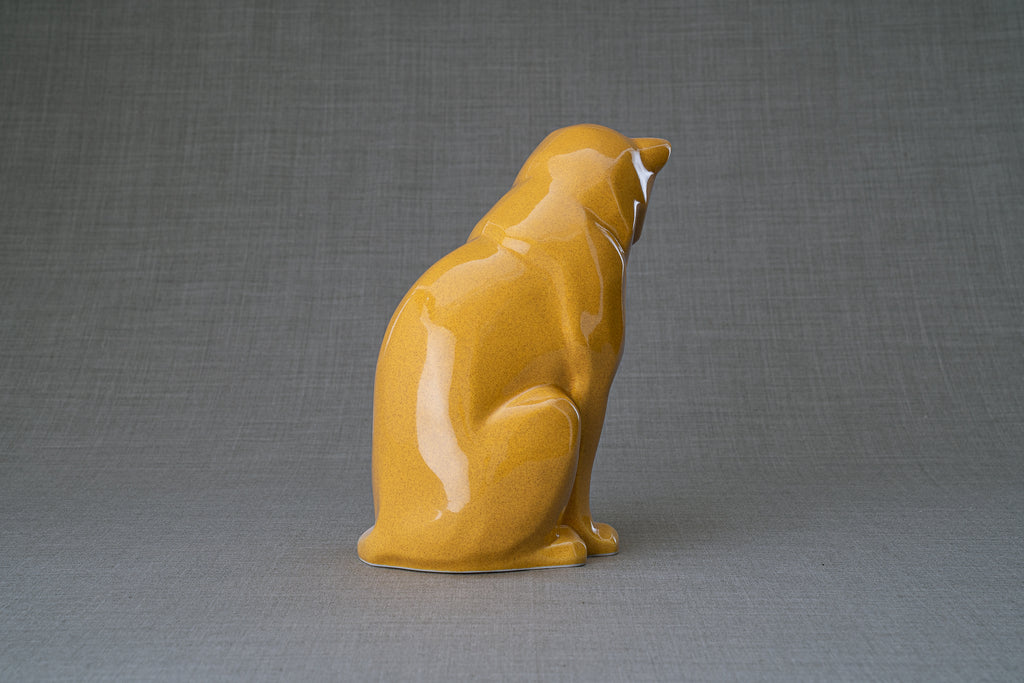 Neko Urna per Ceneri Animali - Giallo Ambra | Ceramica | Artigianale