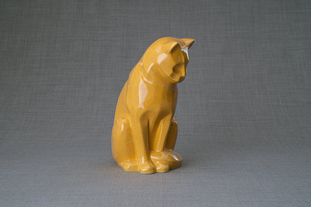 Neko Urna per Ceneri Animali - Giallo Ambra | Ceramica | Artigianale