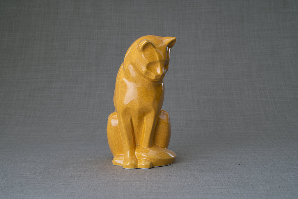 Neko Urna per Ceneri Animali - Giallo Ambra | Ceramica | Artigianale