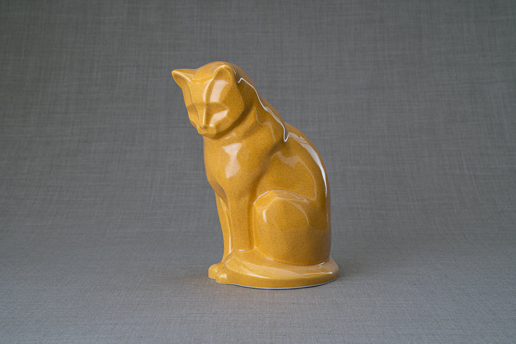 Neko Urna per Ceneri Animali - Giallo Ambra | Ceramica | Artigianale