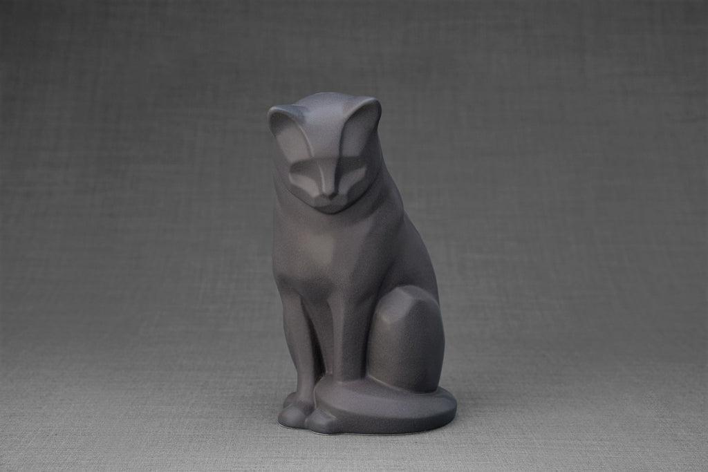 Neko Urna per Ceneri Animali - Grigio Opaco | Ceramica | Artigianale