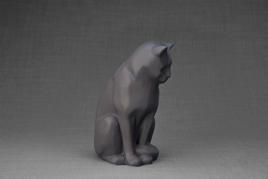 Neko Urna per Ceneri Animali - Grigio Opaco | Ceramica | Artigianale