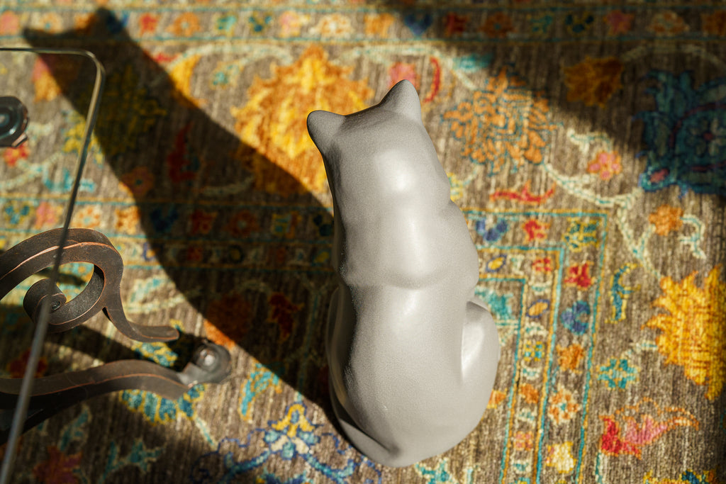 Neko Urna per Ceneri Animali - Grigio Opaco | Ceramica | Artigianale