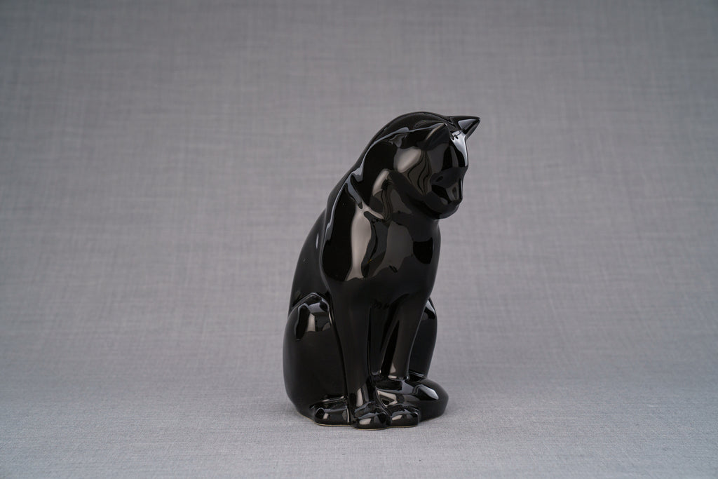 Neko Urna per Ceneri Animali - Nero Lamp | Ceramica | Artigianale