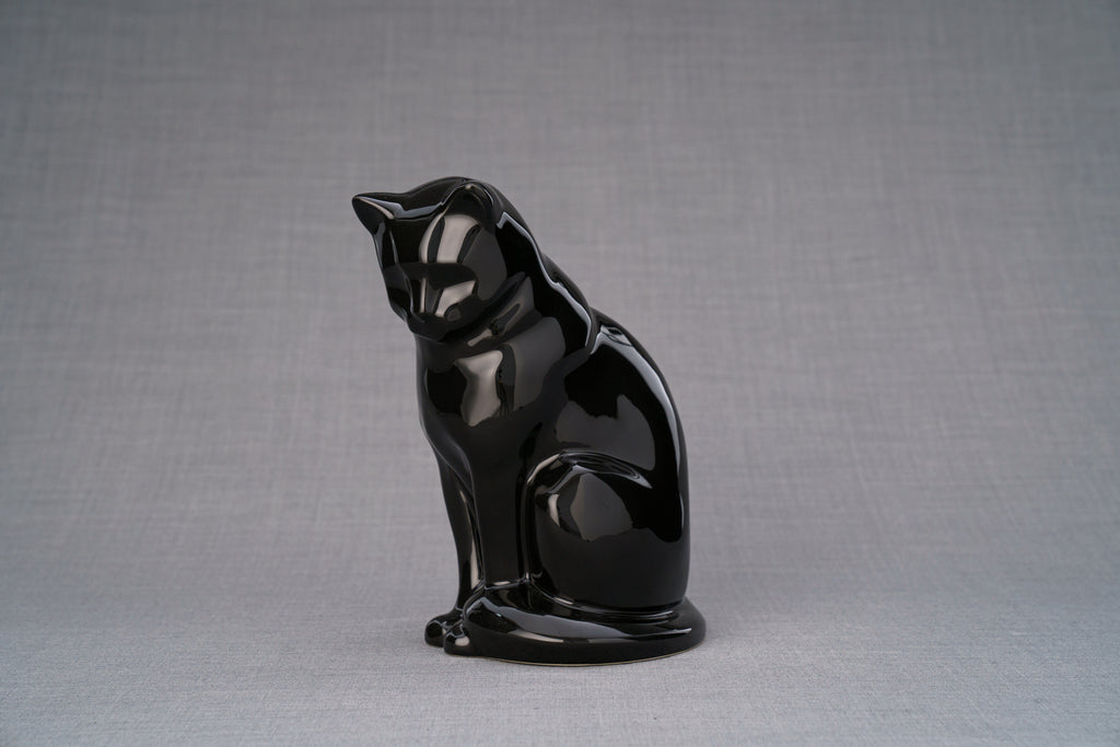 Neko Urna per Ceneri Animali - Nero Lamp | Ceramica | Artigianale