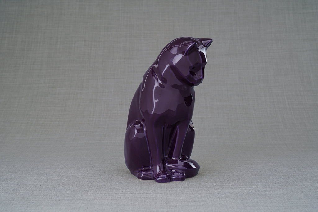 Neko Urna per Ceneri Animali - Violetto | Ceramica | Artigianale