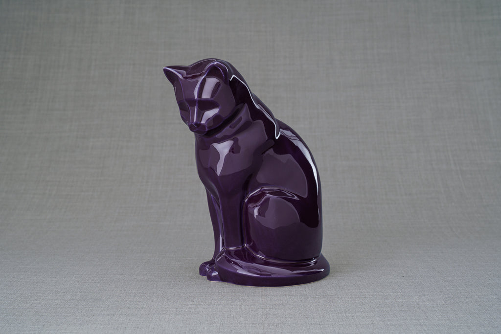 Neko Urna per Ceneri Animali - Violetto | Ceramica | Artigianale