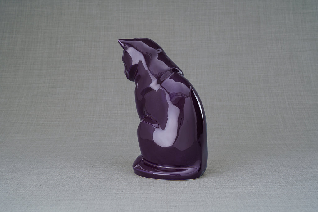 Neko Urna per Ceneri Animali - Violetto | Ceramica | Artigianale