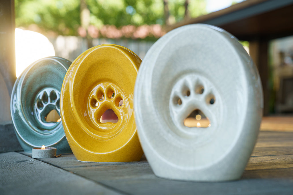 Paw Urna per Ceneri Animali - Bianco | Ceramica | Artigianale