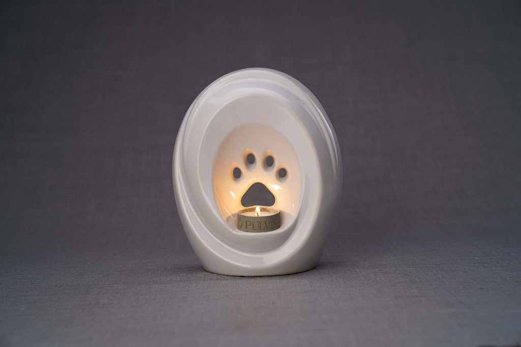 Paw Urna per Ceneri Animali - Bianco | Ceramica | Artigianale