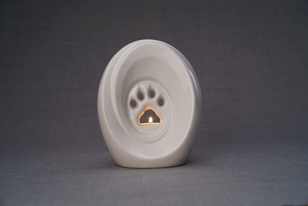 Paw Urna per Ceneri Animali - Bianco | Ceramica | Artigianale