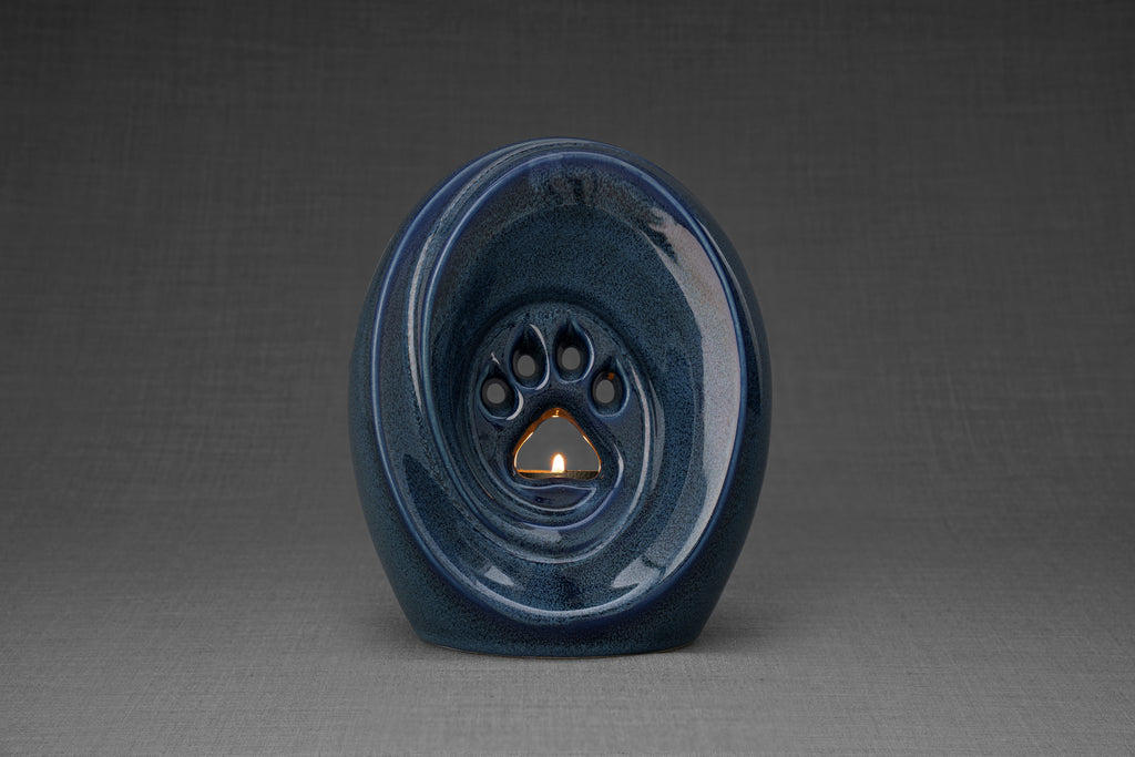 Paw Urna per Ceneri Animali - Blu Melange | Ceramica | Artigianale