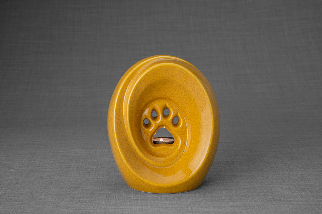 Paw Urna per Ceneri Animali - Giallo Ambra | Ceramica | Artigianale