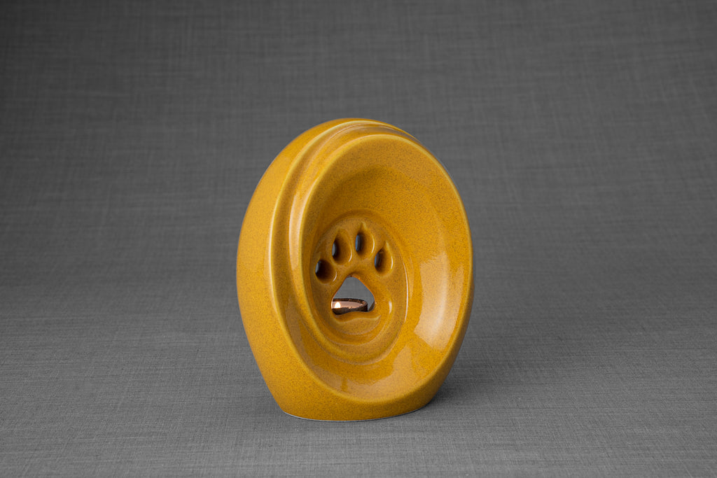 Paw Urna per Ceneri Animali - Giallo Ambra | Ceramica | Artigianale