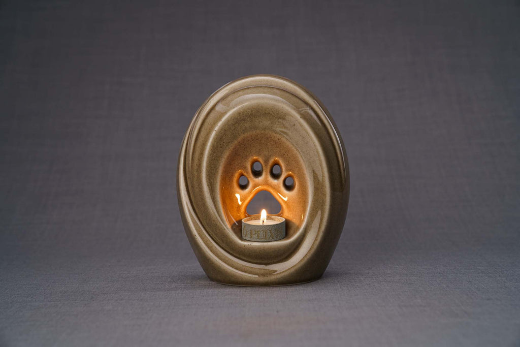 Paw Urna per Ceneri Animali - Grigio Beige | Ceramica | Artigianale